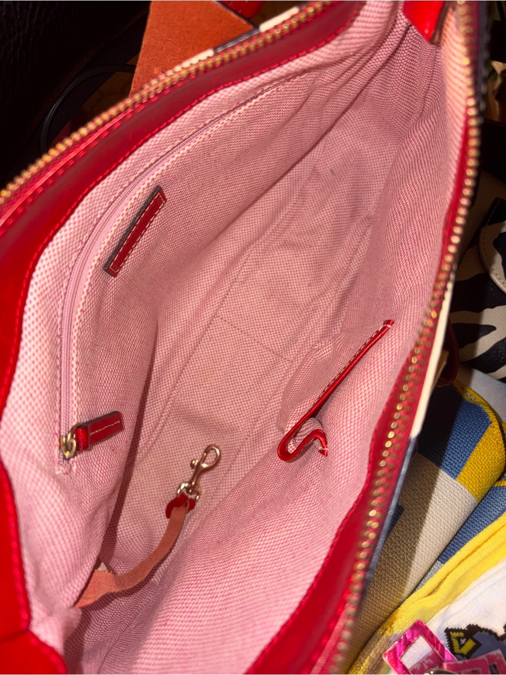 Dooney & Bourke Vintage EUC Black-and-White Zebra Shoulder Bag with Red Trim - Picture 6 of 8